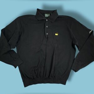 Masters Cotton Shirt Men's Large Black Polo Augusta National Golf Logo PGA